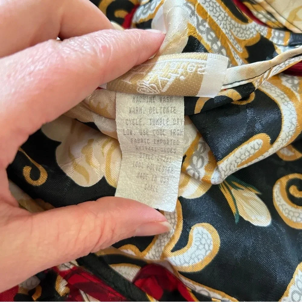 Vintage LA Intimates Rose Satin Slip Nightgown Dark Floral Size Small Old Money - Picture 5 of 14